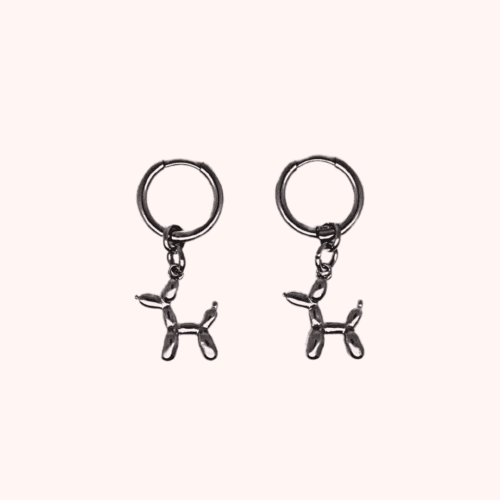 Poodle oorbellen (zilver)