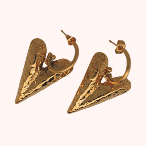 Vintage heart oorbellen