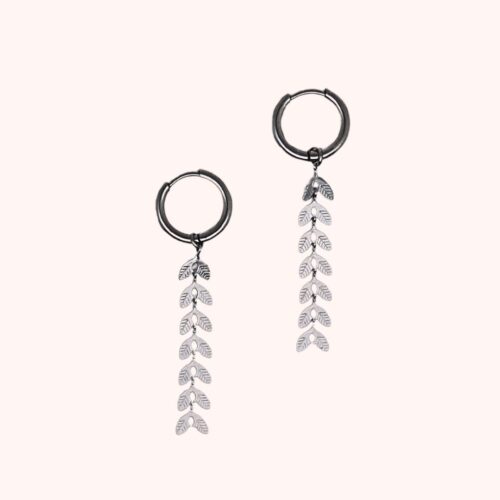 Leaves oorbellen (zilver)