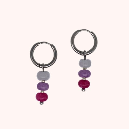 Fade pink oorbellen (zilver)