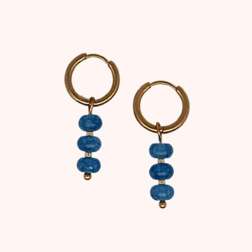 Trio blue oorbellen