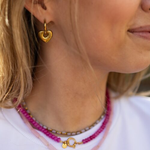 Bold heart oorbellen