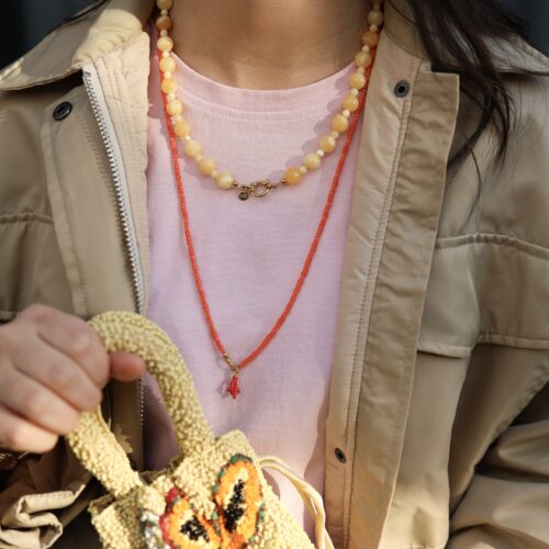 Coral orange ketting