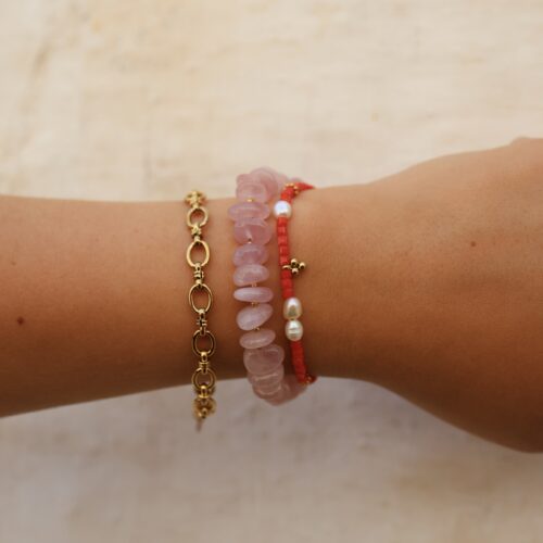 Mini beads red armband